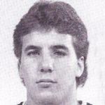 Grainy black-and-white male portrait