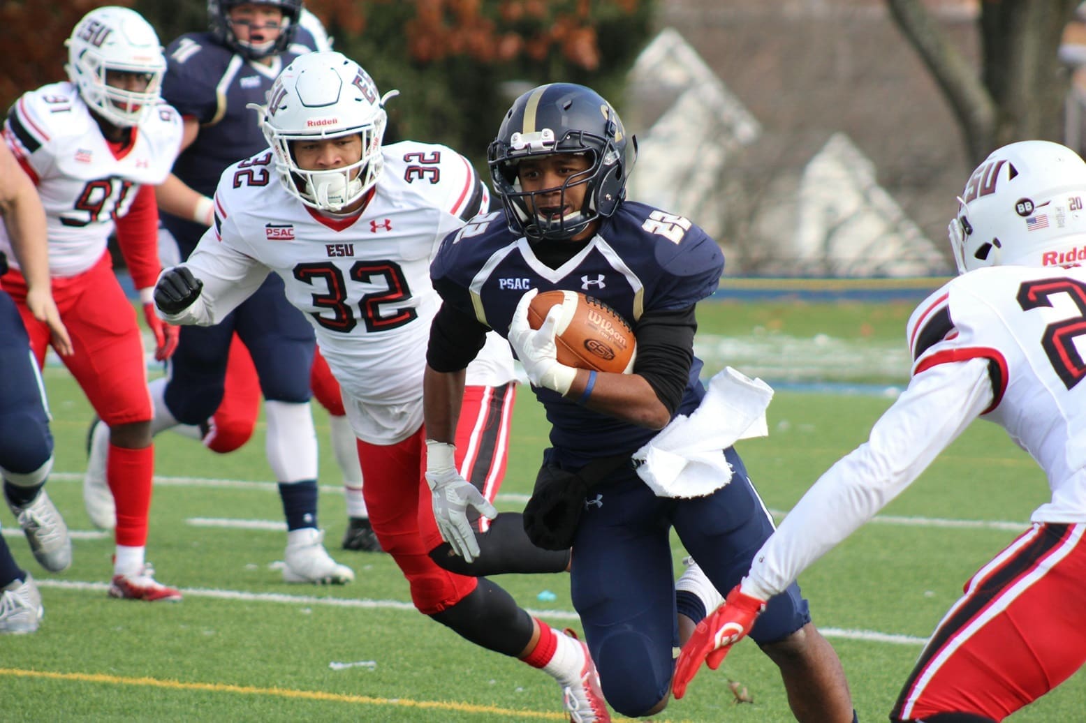 Football player running with the ball