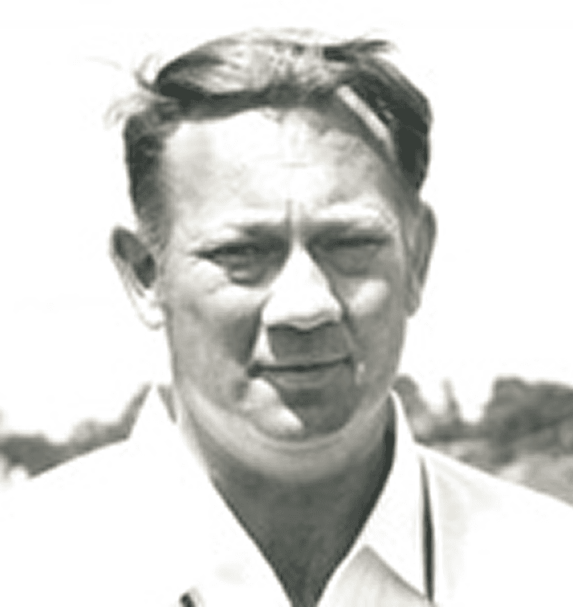 Black and white portrait of man outdoors